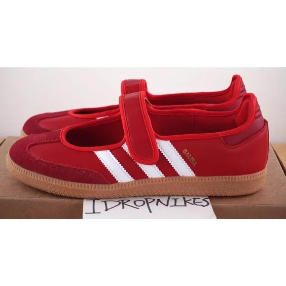 Adidas Samba Jane Red/White Scarlet Gum Women's Shoes - Picture 2 of 10